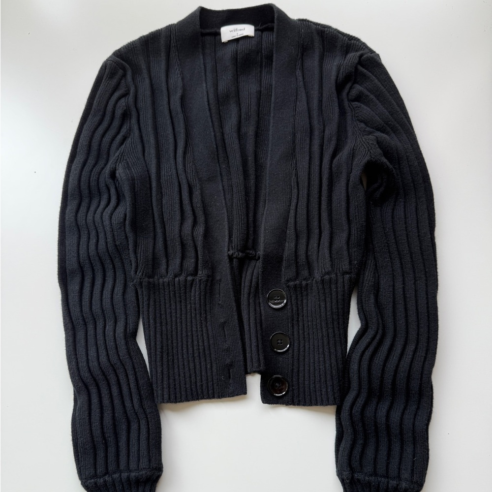 Aritzia Wilfred Black Ribbed Women's Sweater
